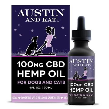 Austin and Kat 100mg CBD Hemp & Wild Salmon Oil for Dogs and Cats